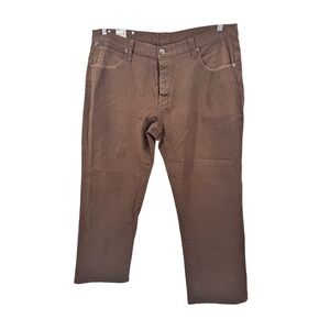 Y2K Parish Brown Jeans 44 Straight Leg Cotton Casual Pants Hip Hop Button Fly